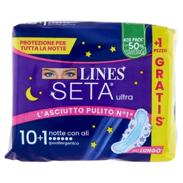 ASSORBENTI LINES SETA ULTRA ALI NOTTE X10
