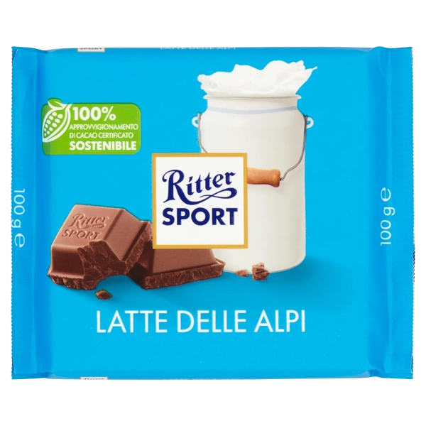 CIOCCOLATO RITTER TAVOLETTA LATTE ALPI 100 GR
