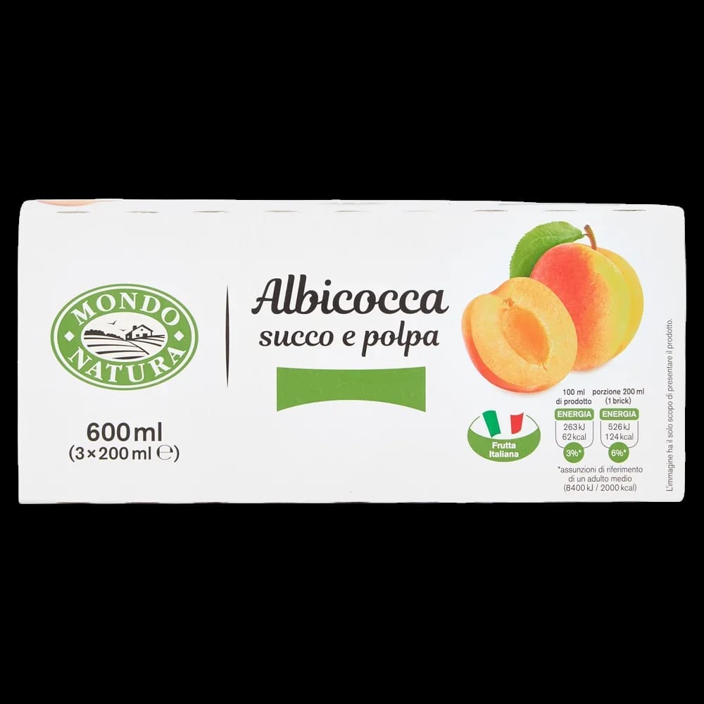 Mondo Natura Succo Albicocca x 3 x 200 ml