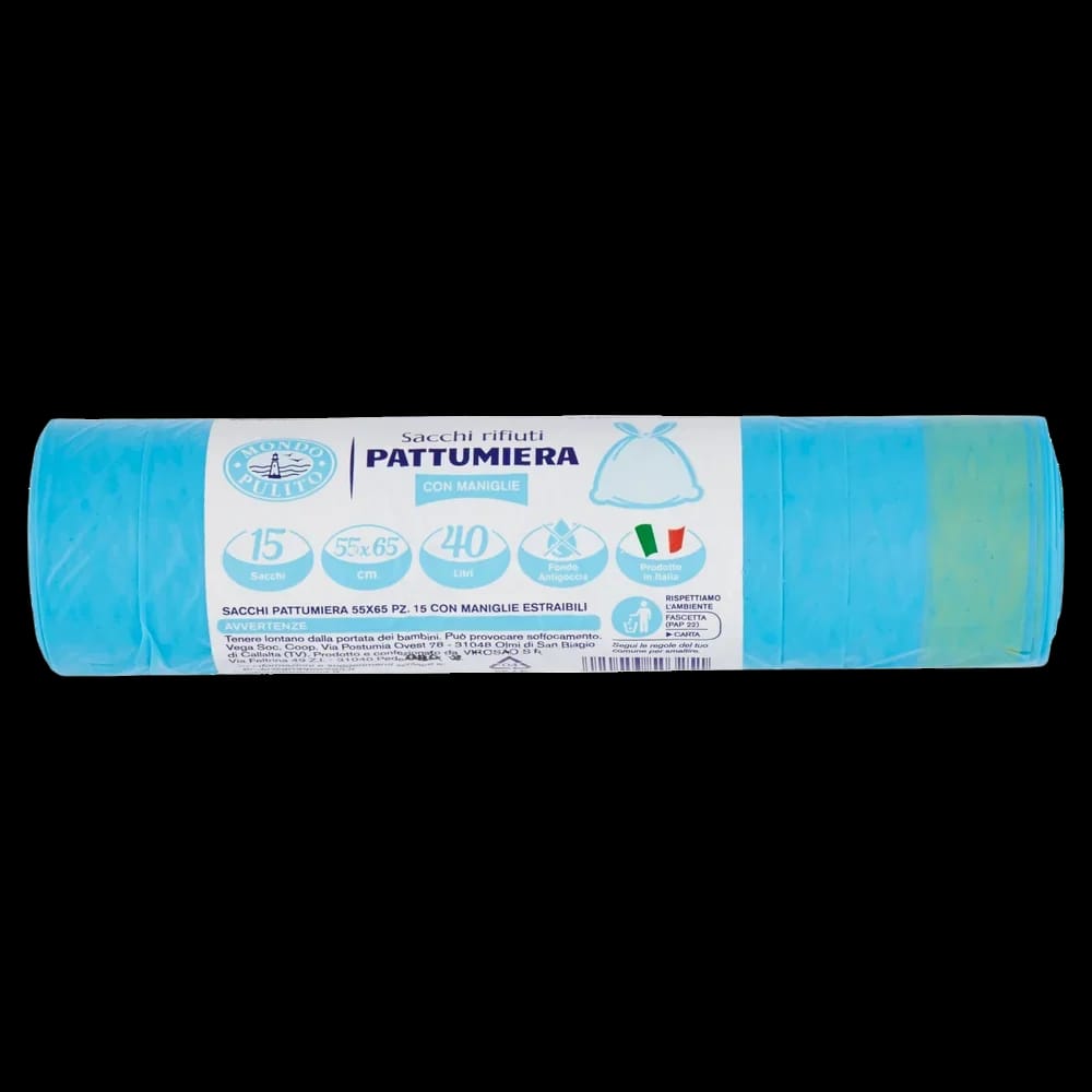 Mondo Pulito Sacchi Azzurro 55 x 65 15 pz