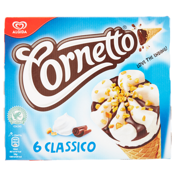 CORNETTO ALGIDA CLASSICO X 6 X 6 450 GR