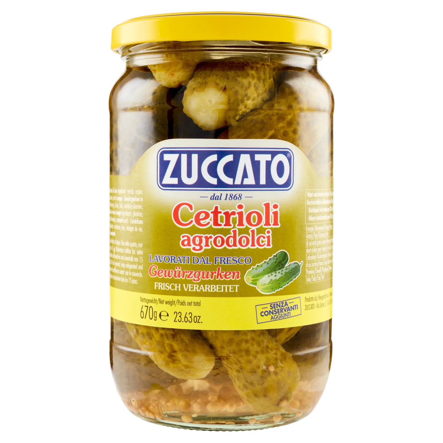 ZUCCATO CETRIOLI AGRODOLCE 670 GR